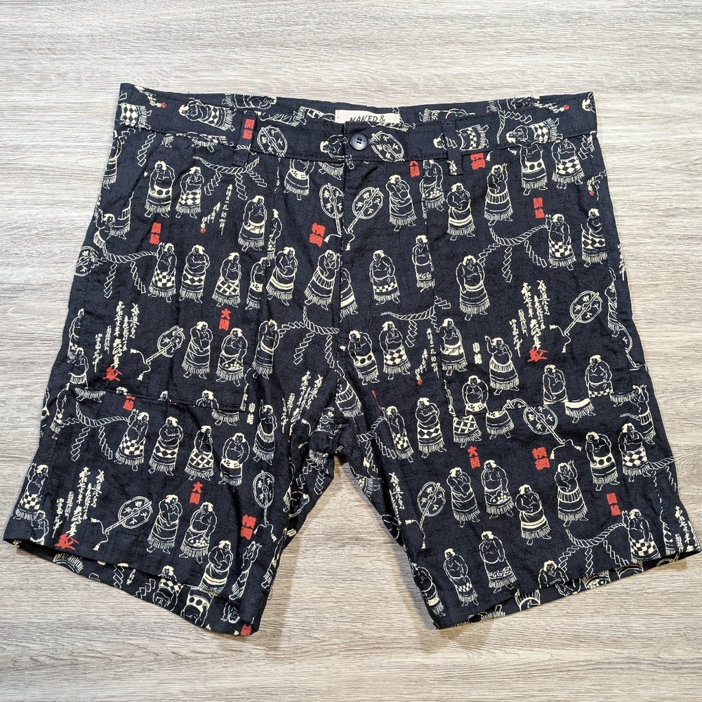 Naked & Famous Sumo Shorts Slim Men's Large Navy Blue